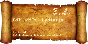 Bánáti Ladiszla névjegykártya